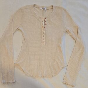 Women's Cream Long Sleeve Top